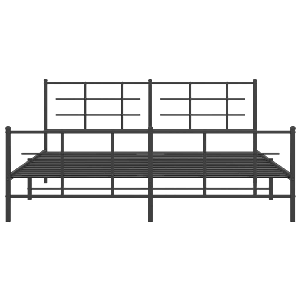 Bedframe met hoofd- en voeteneinde metaal zwart 183x213 cm is nu te koop bij PeponiXL, paradijselijk wonen!