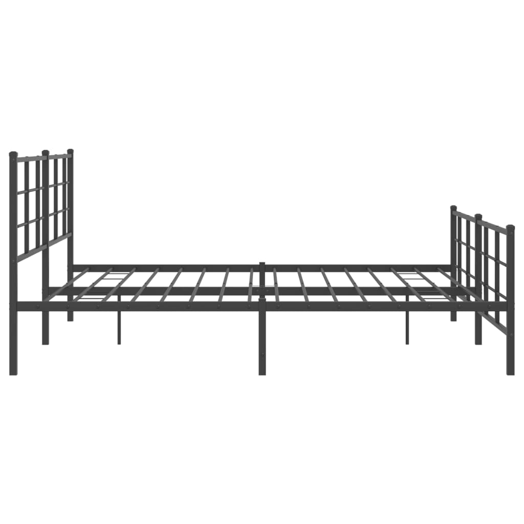 Bedframe met hoofd- en voeteneinde metaal zwart 183x213 cm is nu te koop bij PeponiXL, paradijselijk wonen!