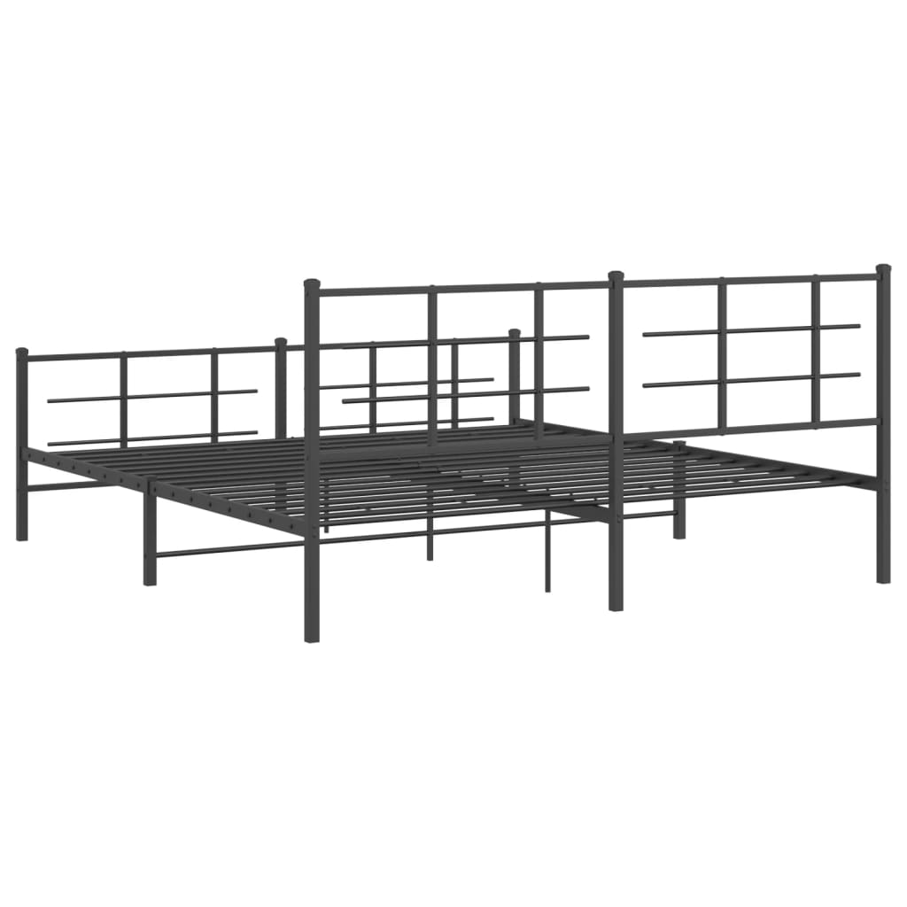 Bedframe met hoofd- en voeteneinde metaal zwart 183x213 cm is nu te koop bij PeponiXL, paradijselijk wonen!