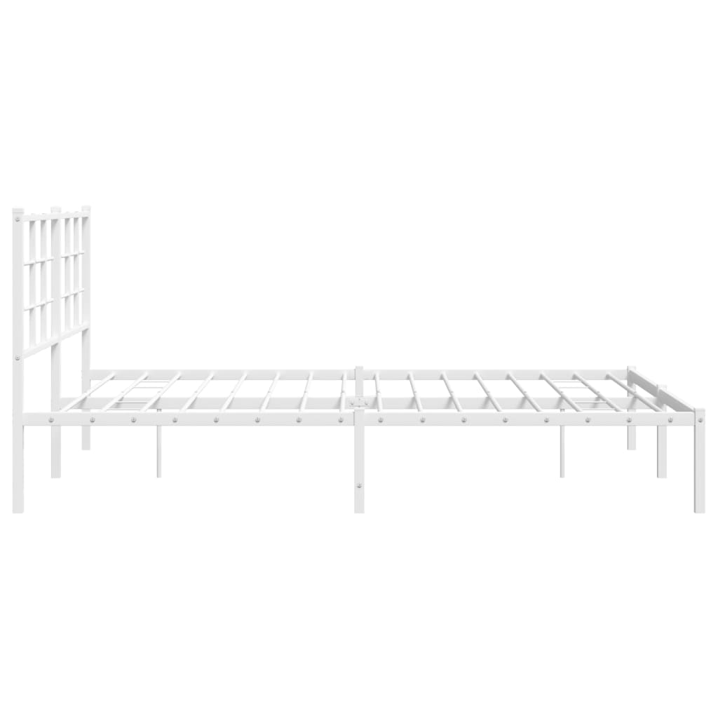 Bedframe met hoofdbord metaal wit 160x200 cm is nu te koop bij PeponiXL, paradijselijk wonen!