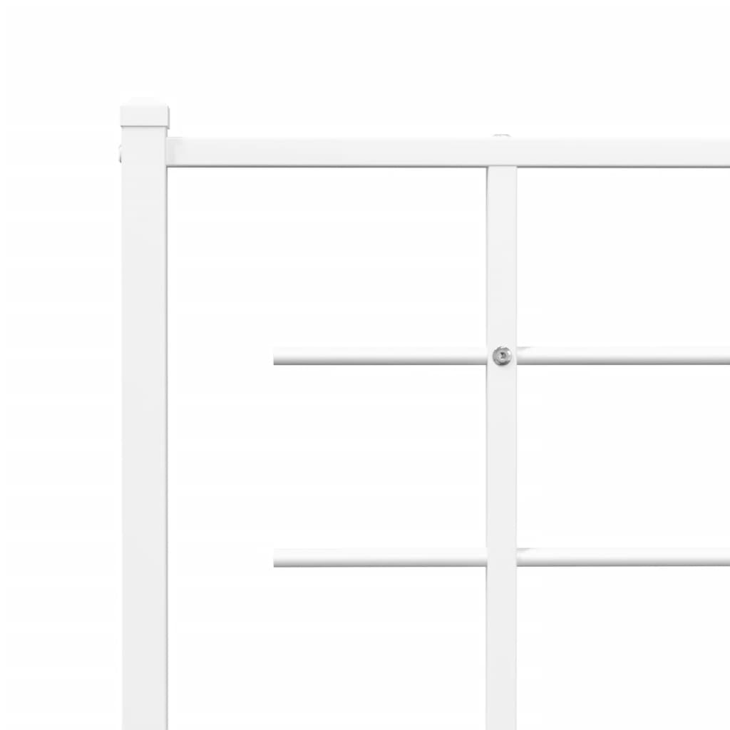 Bedframe met hoofdbord metaal wit 193x203 cm is nu te koop bij PeponiXL, paradijselijk wonen!