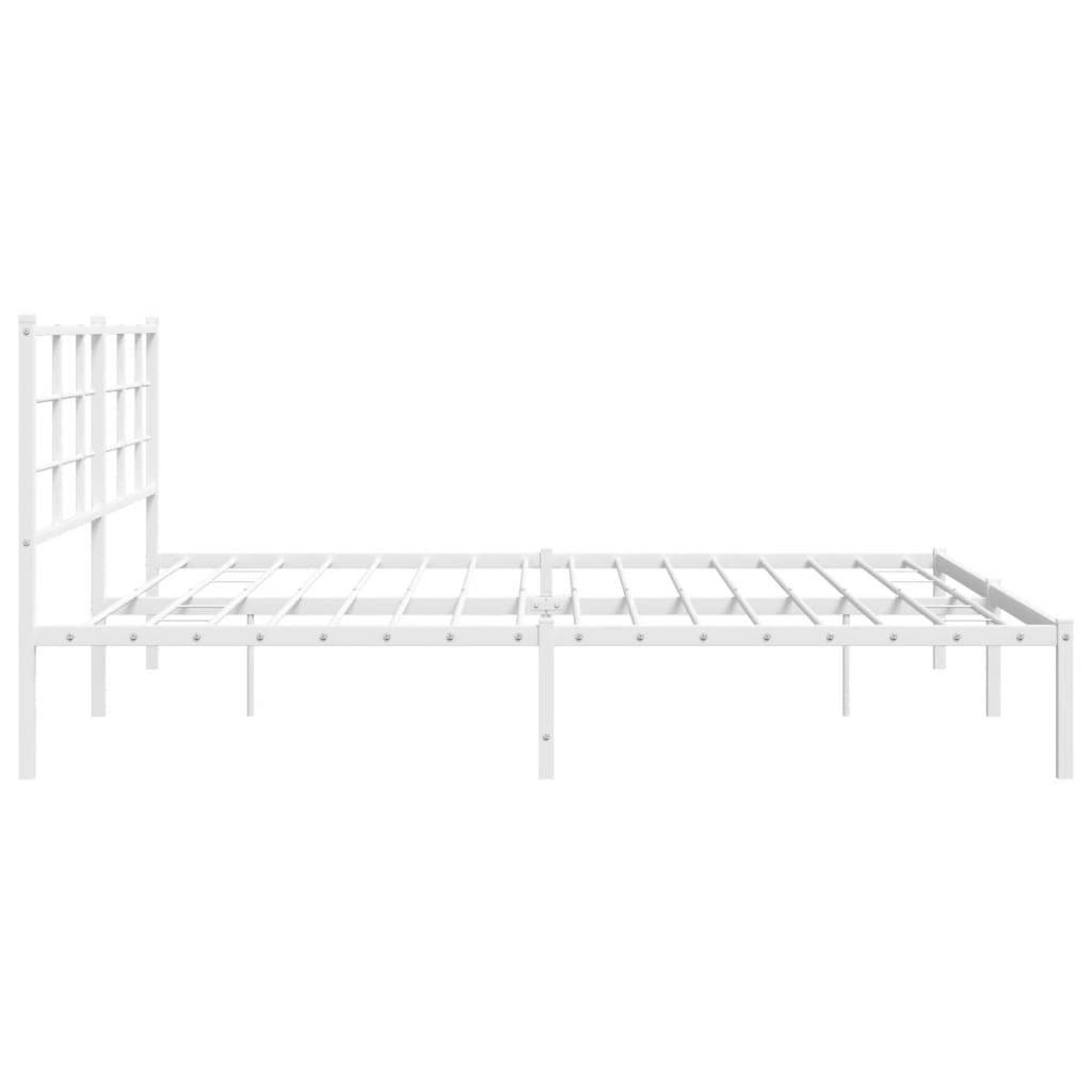 Bedframe met hoofdbord metaal wit 200x200 cm is nu te koop bij PeponiXL, paradijselijk wonen!