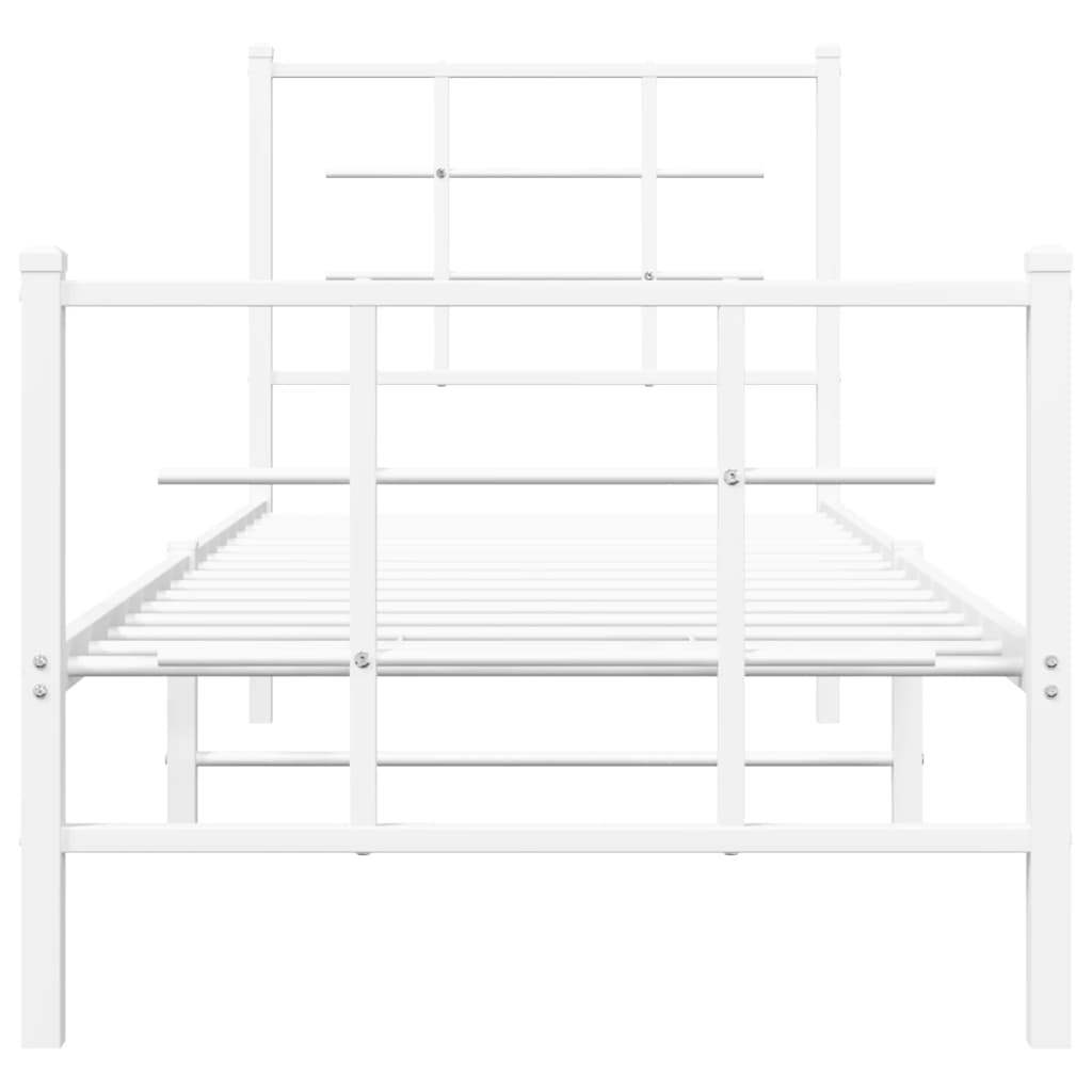 Bedframe met hoofd- en voeteneinde metaal wit 75x190 cm is nu te koop bij PeponiXL, paradijselijk wonen!