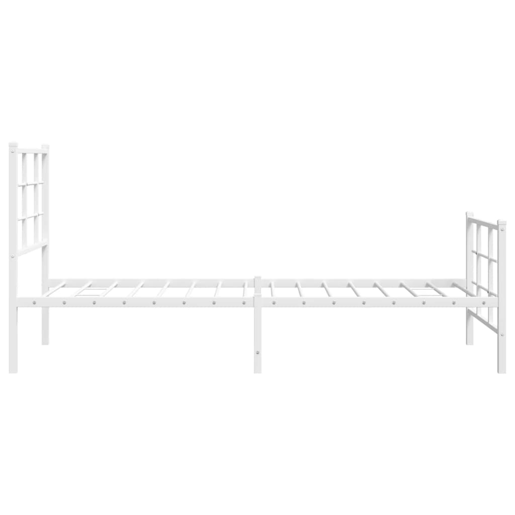 Bedframe met hoofd- en voeteneinde metaal wit 75x190 cm is nu te koop bij PeponiXL, paradijselijk wonen!