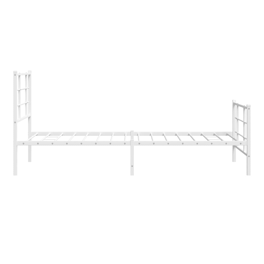 Bedframe met hoofd- en voeteneinde metaal wit 90x190 cm is nu te koop bij PeponiXL, paradijselijk wonen!
