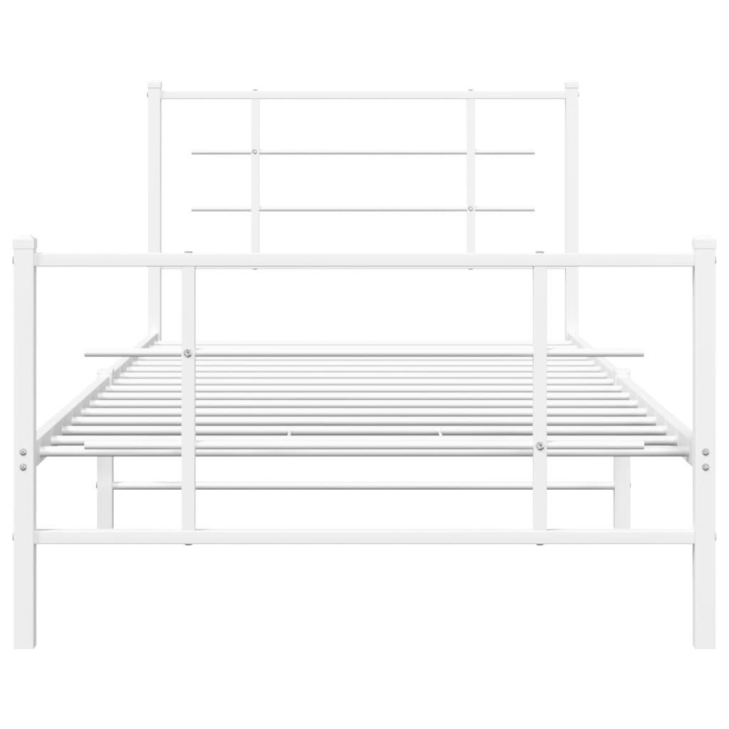 Bedframe met hoofd- en voeteneinde metaal wit 107x203 cm is nu te koop bij PeponiXL, paradijselijk wonen!