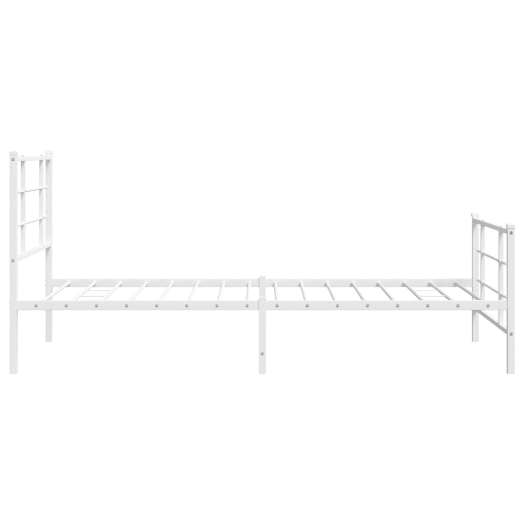 Bedframe met hoofd- en voeteneinde metaal wit 107x203 cm is nu te koop bij PeponiXL, paradijselijk wonen!