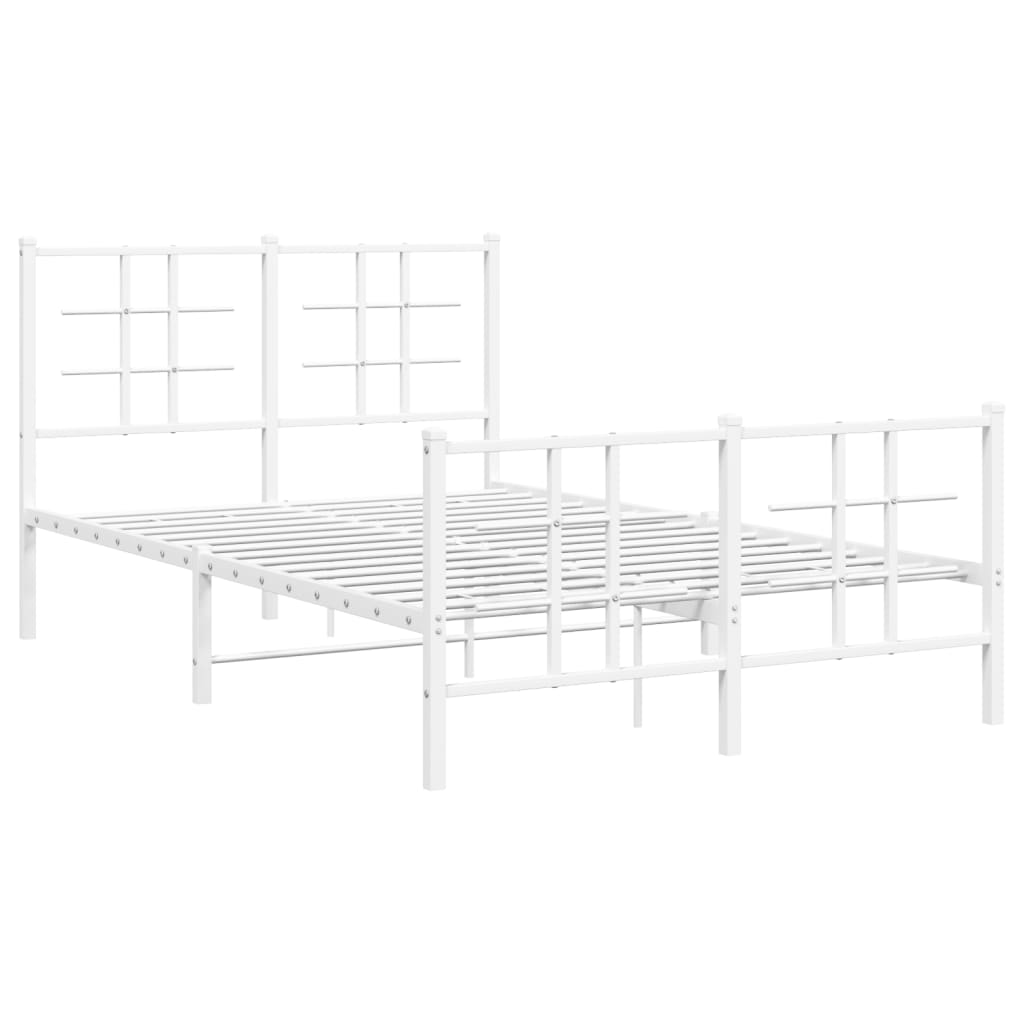 Bedframe met hoofd- en voeteneinde metaal wit 120x200 cm is nu te koop bij PeponiXL, paradijselijk wonen!