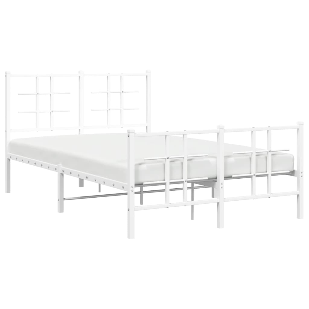 Bedframe met hoofd- en voeteneinde metaal wit 120x200 cm is nu te koop bij PeponiXL, paradijselijk wonen!