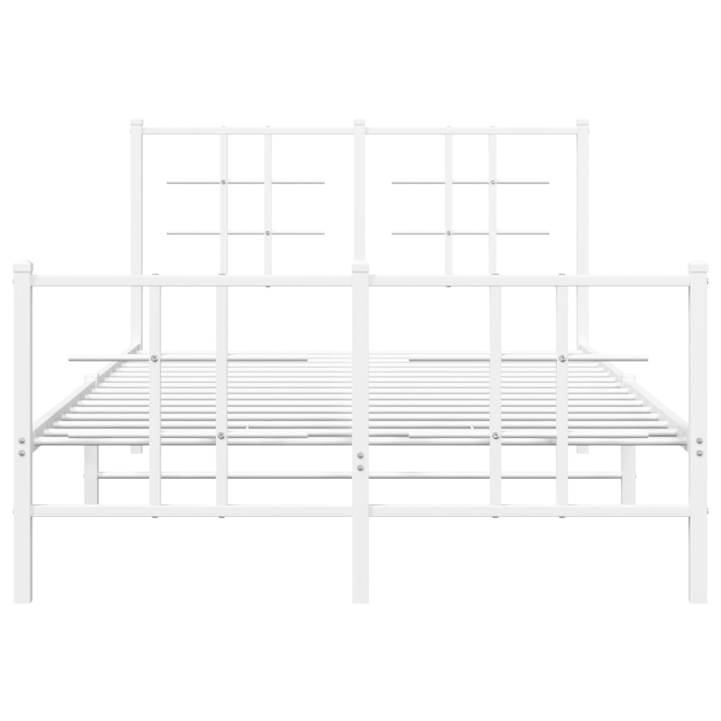 Bedframe met hoofd- en voeteneinde metaal wit 120x200 cm is nu te koop bij PeponiXL, paradijselijk wonen!