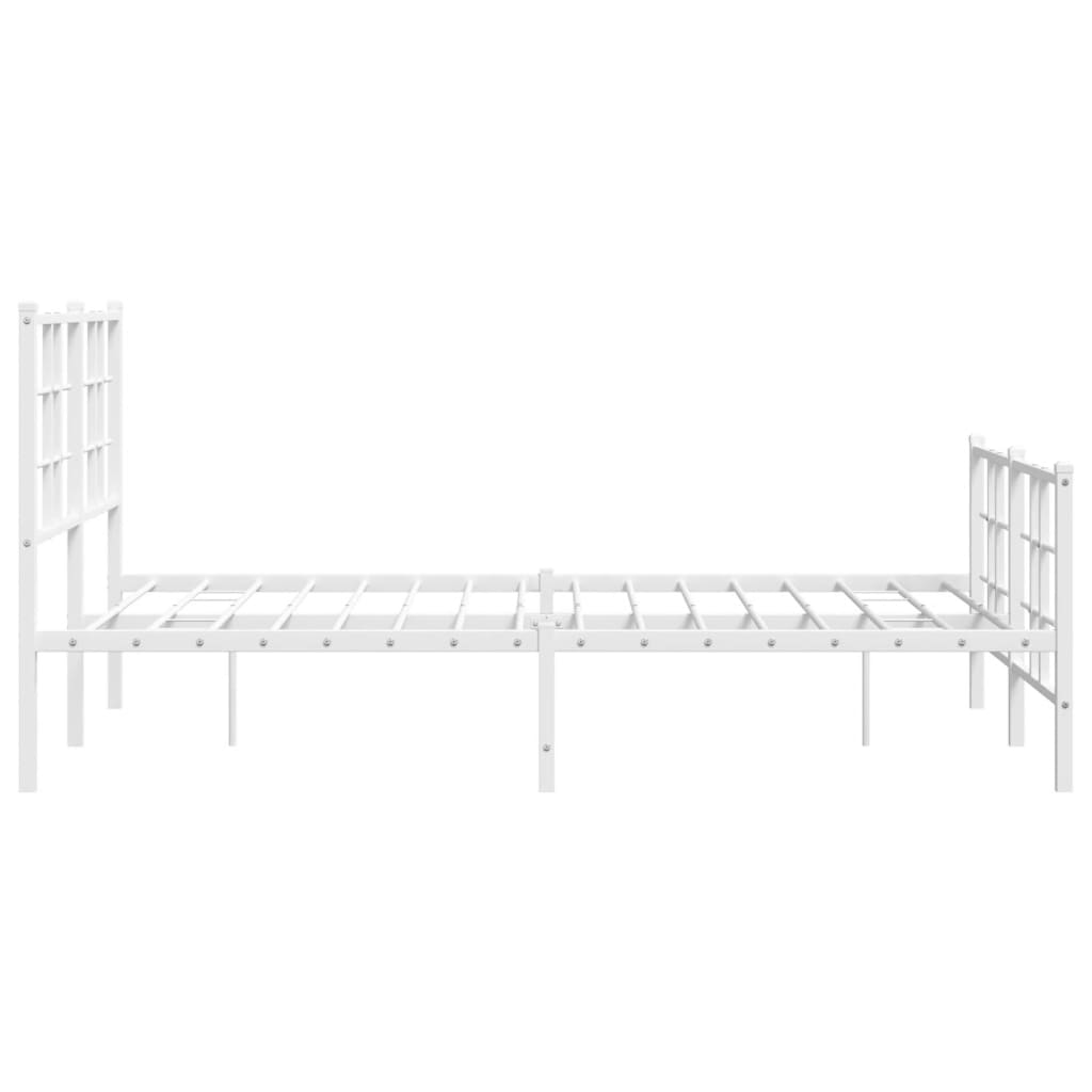 Bedframe met hoofd- en voeteneinde metaal wit 120x200 cm is nu te koop bij PeponiXL, paradijselijk wonen!