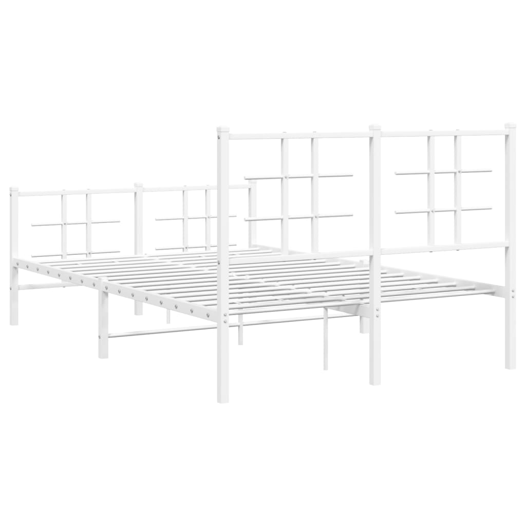 Bedframe met hoofd- en voeteneinde metaal wit 120x200 cm is nu te koop bij PeponiXL, paradijselijk wonen!