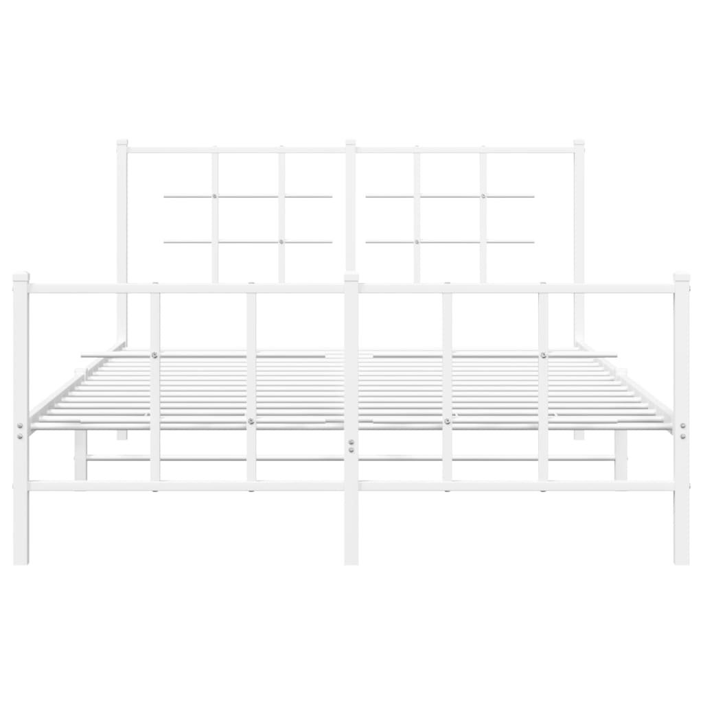Bedframe met hoofd- en voeteneinde metaal wit 140x190 cm is nu te koop bij PeponiXL, paradijselijk wonen!