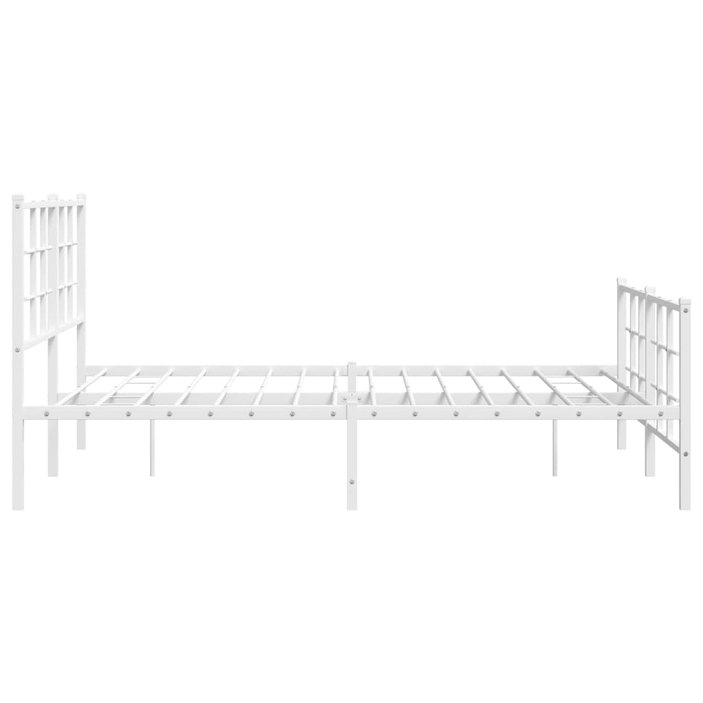 Bedframe met hoofd- en voeteneinde metaal wit 140x190 cm is nu te koop bij PeponiXL, paradijselijk wonen!