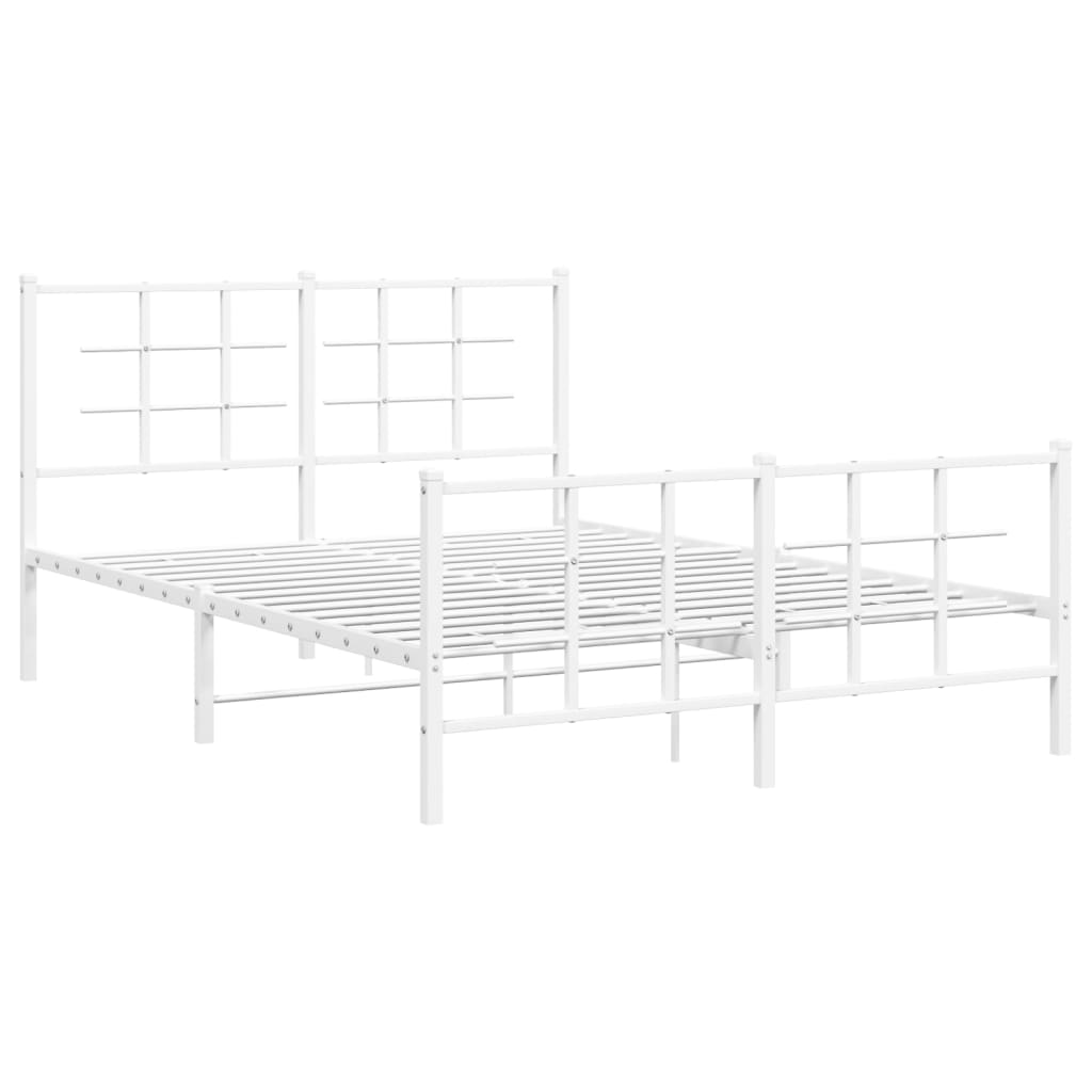 Bedframe met hoofd- en voeteneinde metaal wit 140x200 cm is nu te koop bij PeponiXL, paradijselijk wonen!