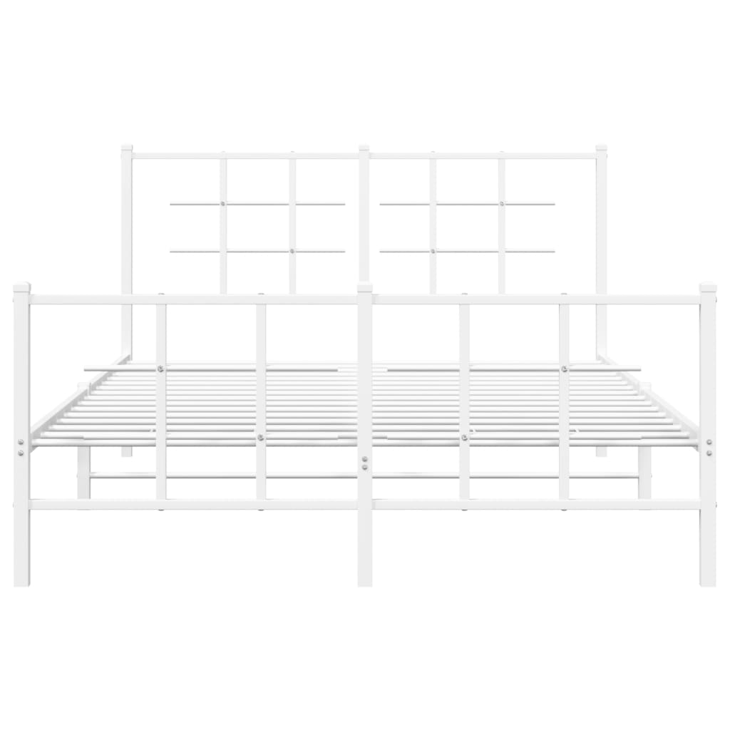 Bedframe met hoofd- en voeteneinde metaal wit 140x200 cm is nu te koop bij PeponiXL, paradijselijk wonen!