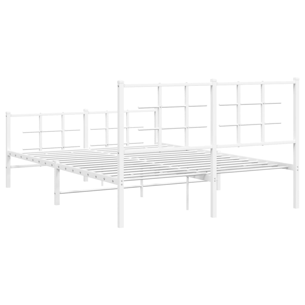 Bedframe met hoofd- en voeteneinde metaal wit 140x200 cm is nu te koop bij PeponiXL, paradijselijk wonen!