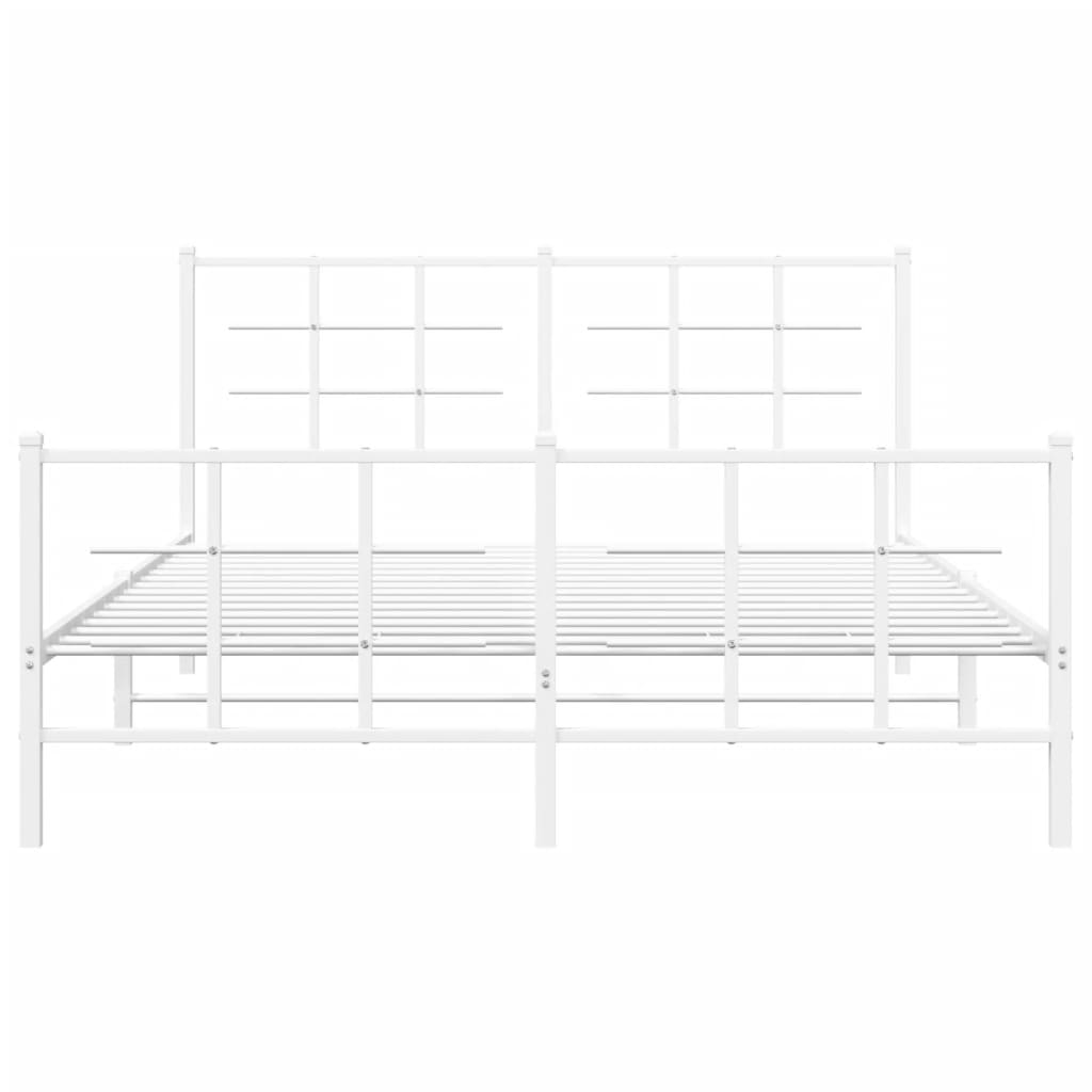Bedframe met hoofd- en voeteneinde metaal wit 150x200 cm is nu te koop bij PeponiXL, paradijselijk wonen!