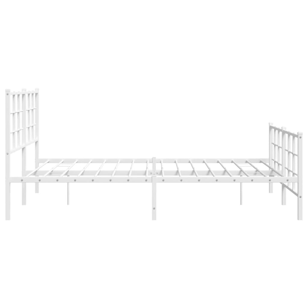 Bedframe met hoofd- en voeteneinde metaal wit 150x200 cm is nu te koop bij PeponiXL, paradijselijk wonen!