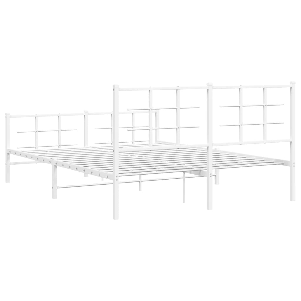 Bedframe met hoofd- en voeteneinde metaal wit 150x200 cm is nu te koop bij PeponiXL, paradijselijk wonen!