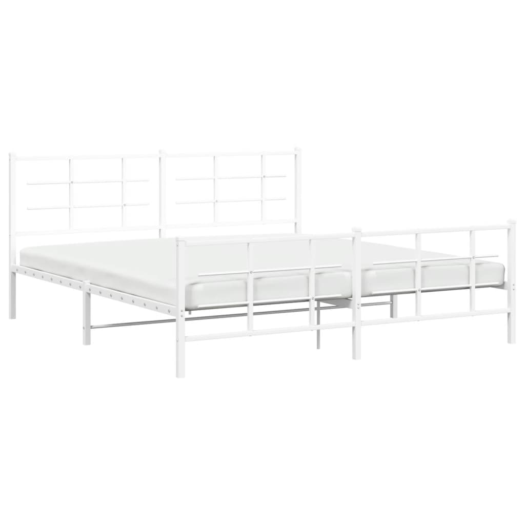Bedframe met hoofd- en voeteneinde metaal wit 183x213 cm is nu te koop bij PeponiXL, paradijselijk wonen!