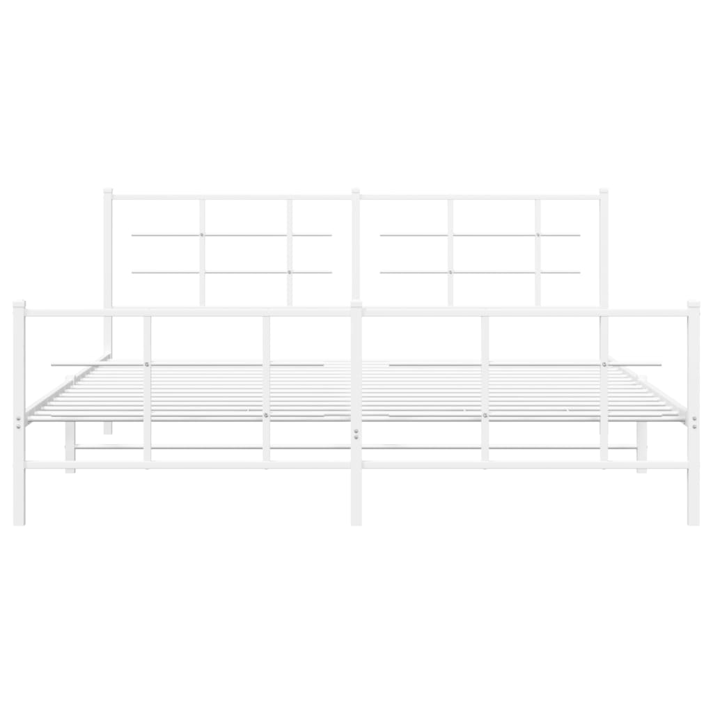 Bedframe met hoofd- en voeteneinde metaal wit 183x213 cm is nu te koop bij PeponiXL, paradijselijk wonen!