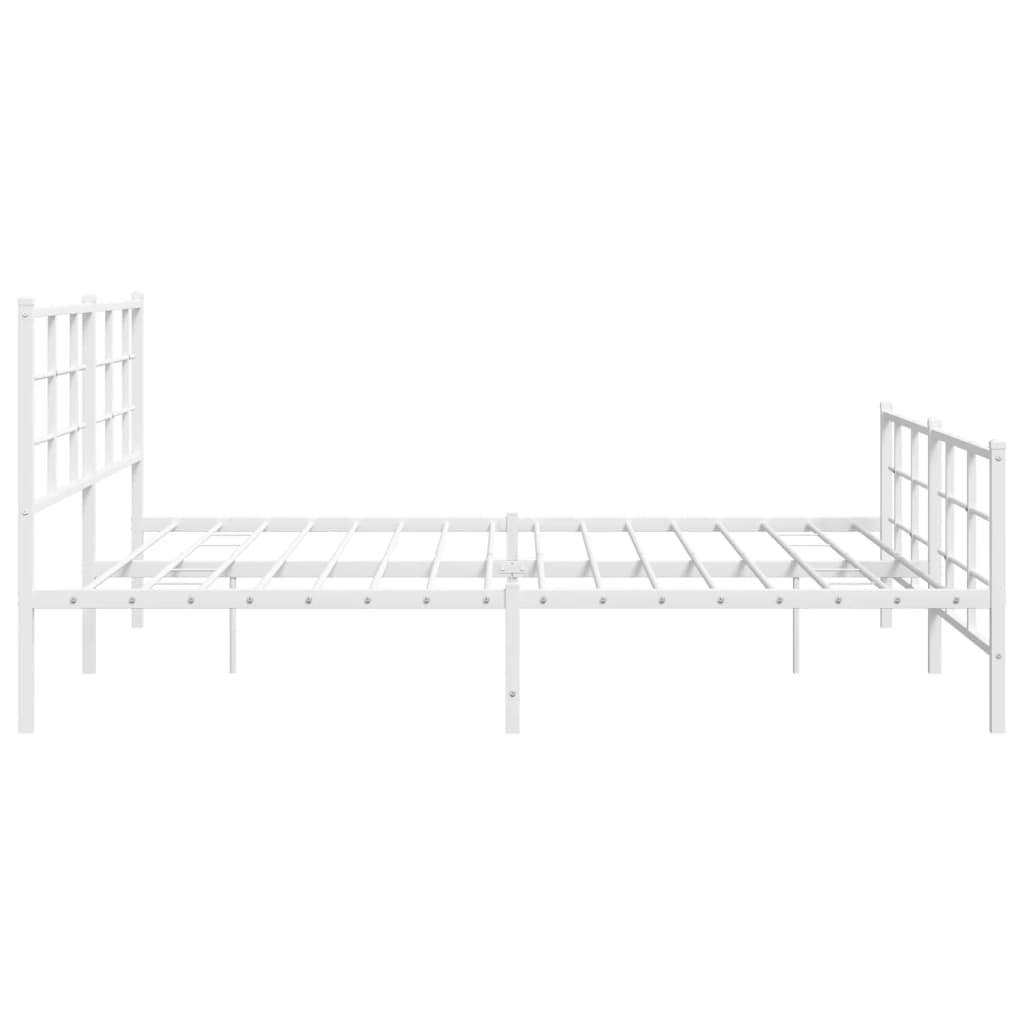 Bedframe met hoofd- en voeteneinde metaal wit 183x213 cm is nu te koop bij PeponiXL, paradijselijk wonen!