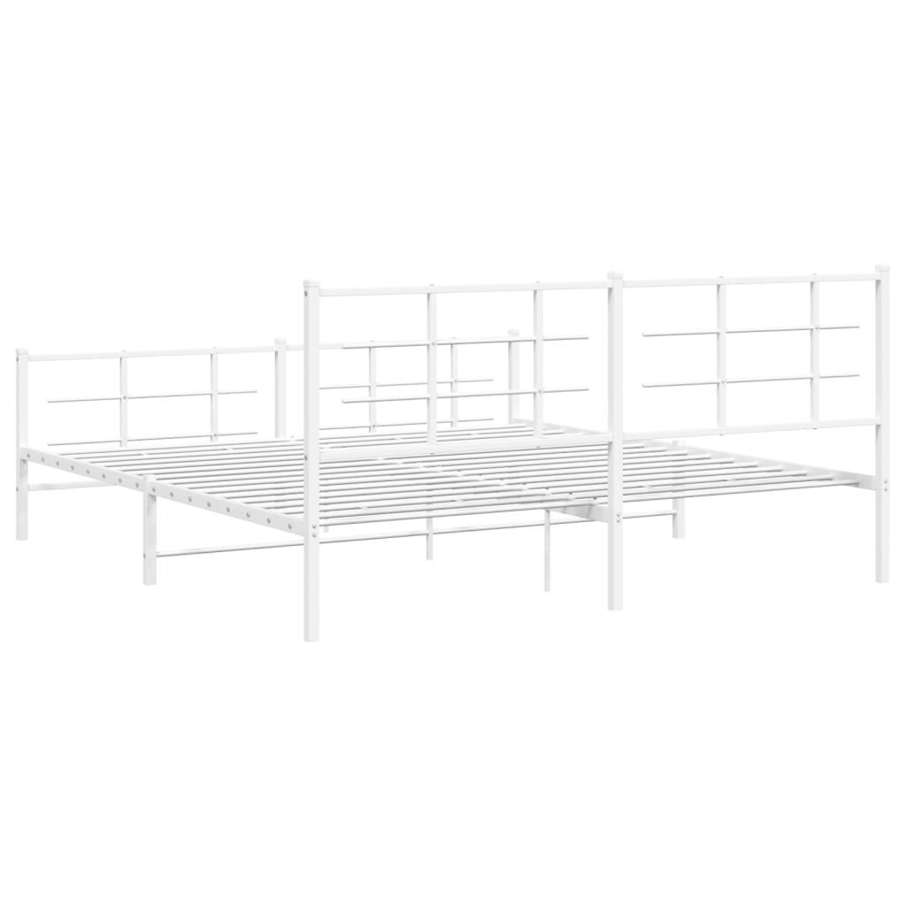 Bedframe met hoofd- en voeteneinde metaal wit 183x213 cm is nu te koop bij PeponiXL, paradijselijk wonen!