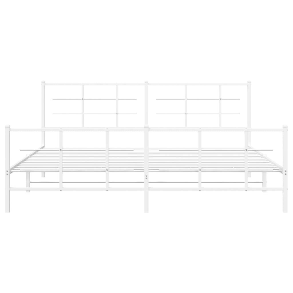 Bedframe met hoofd- en voeteneinde metaal wit 193x203 cm is nu te koop bij PeponiXL, paradijselijk wonen!