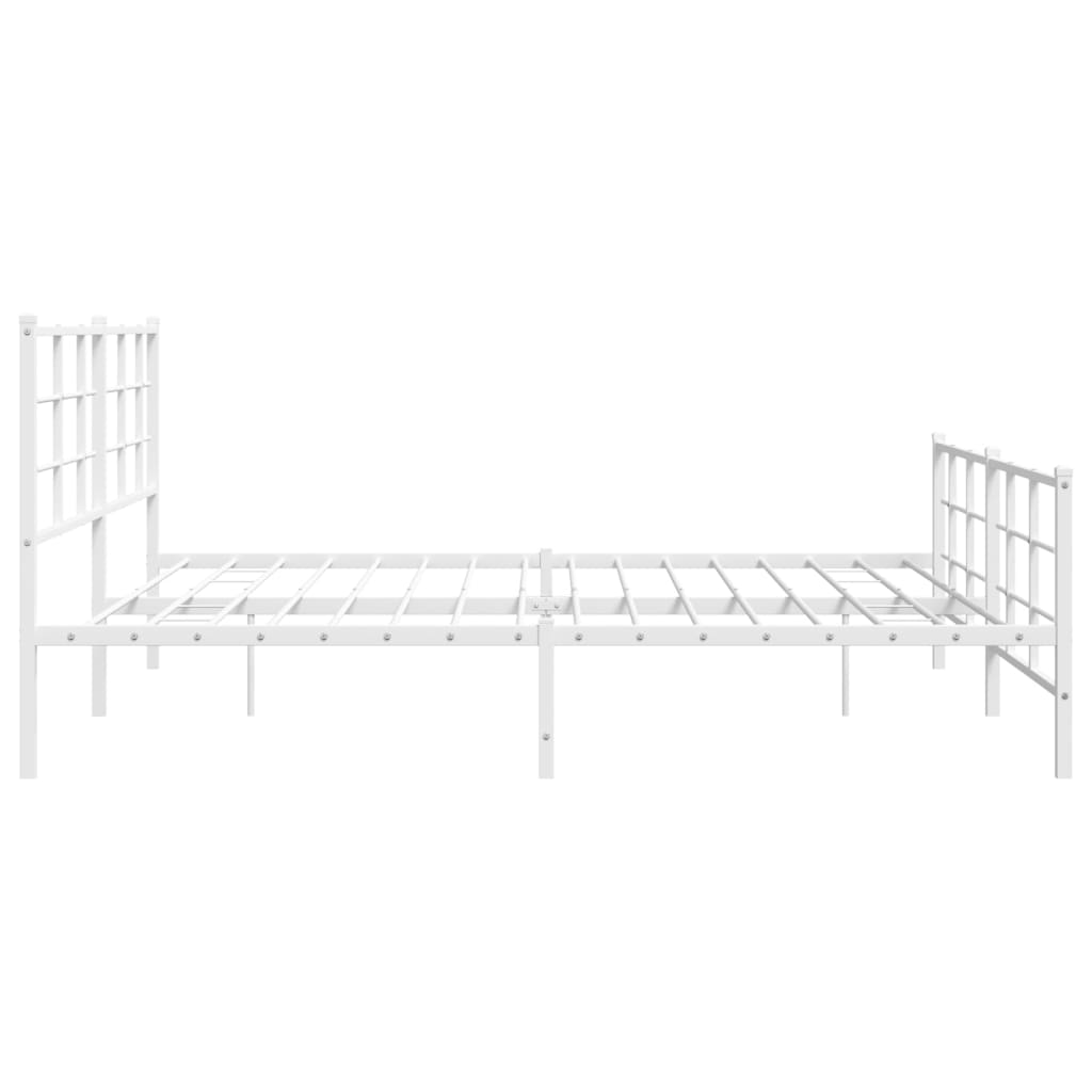 Bedframe met hoofd- en voeteneinde metaal wit 193x203 cm is nu te koop bij PeponiXL, paradijselijk wonen!