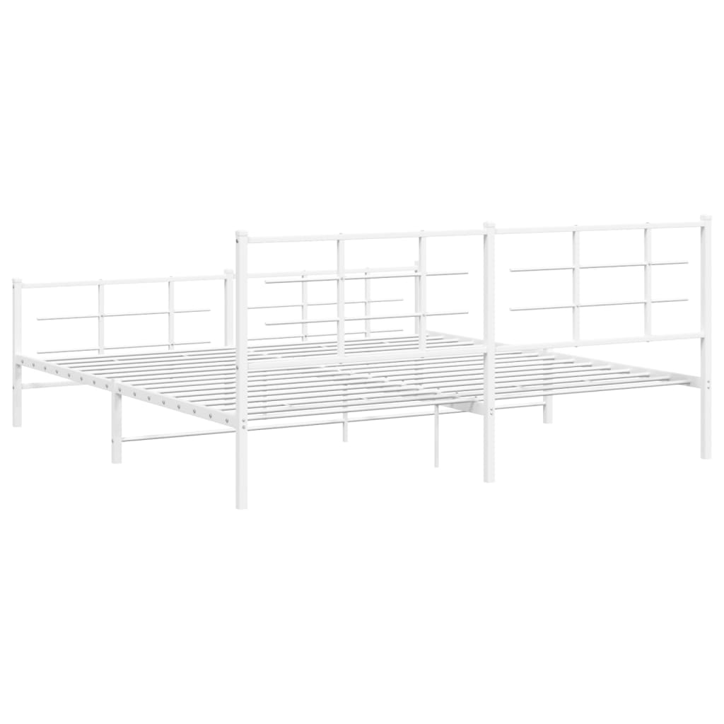Bedframe met hoofd- en voeteneinde metaal wit 193x203 cm is nu te koop bij PeponiXL, paradijselijk wonen!