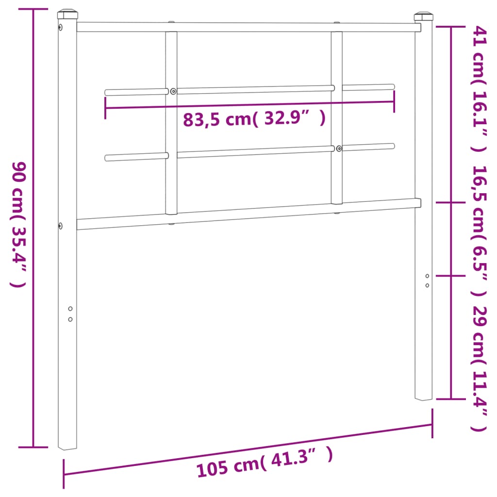 Vervangend hoofdbord 100 cm metaal wit is nu te koop bij PeponiXL, paradijselijk wonen!