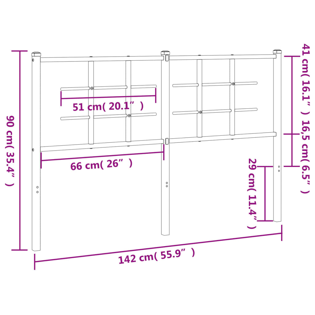 Vervangend hoofdbord 135 cm metaal wit is nu te koop bij PeponiXL, paradijselijk wonen!