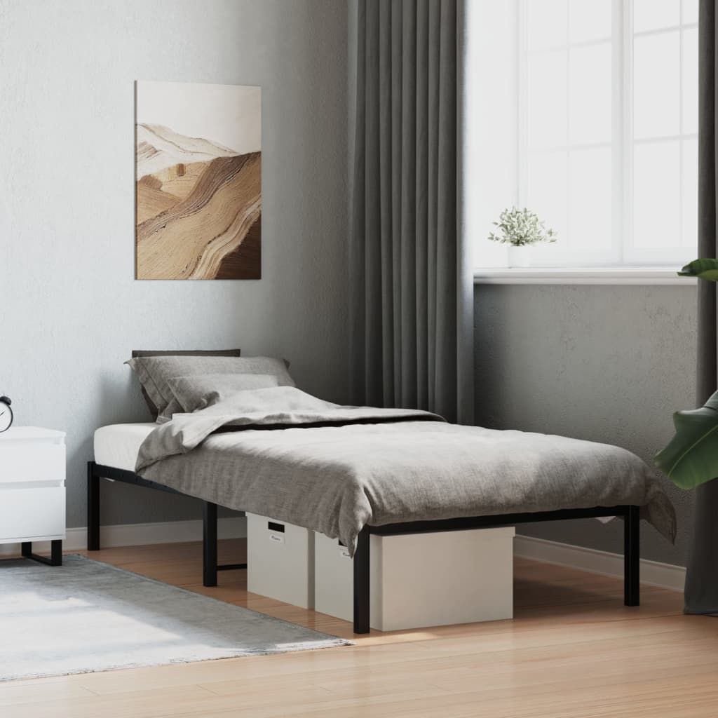 Bedframe metaal zwart 90x190 cm is nu te koop bij PeponiXL, paradijselijk wonen!