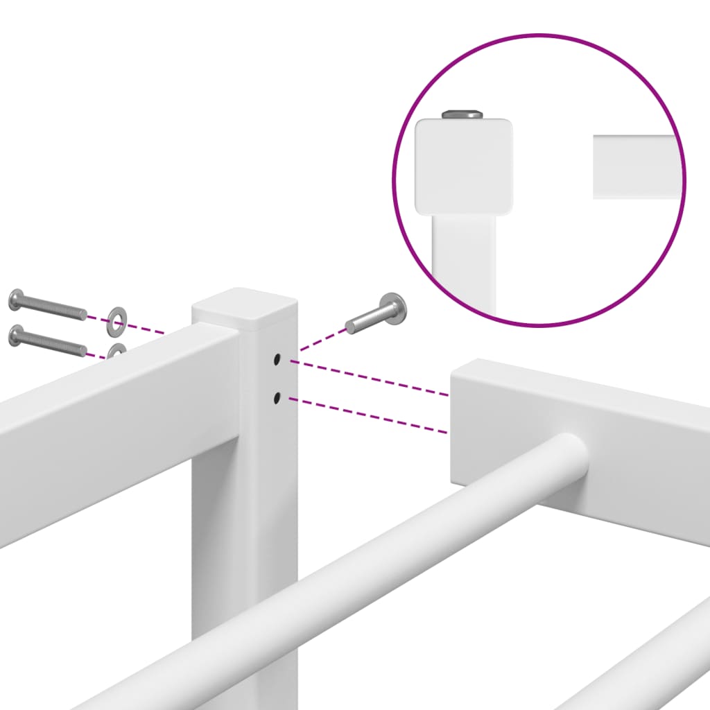 Bedframe metaal wit 75 x 190 cm is nu te koop bij PeponiXL, paradijselijk wonen!