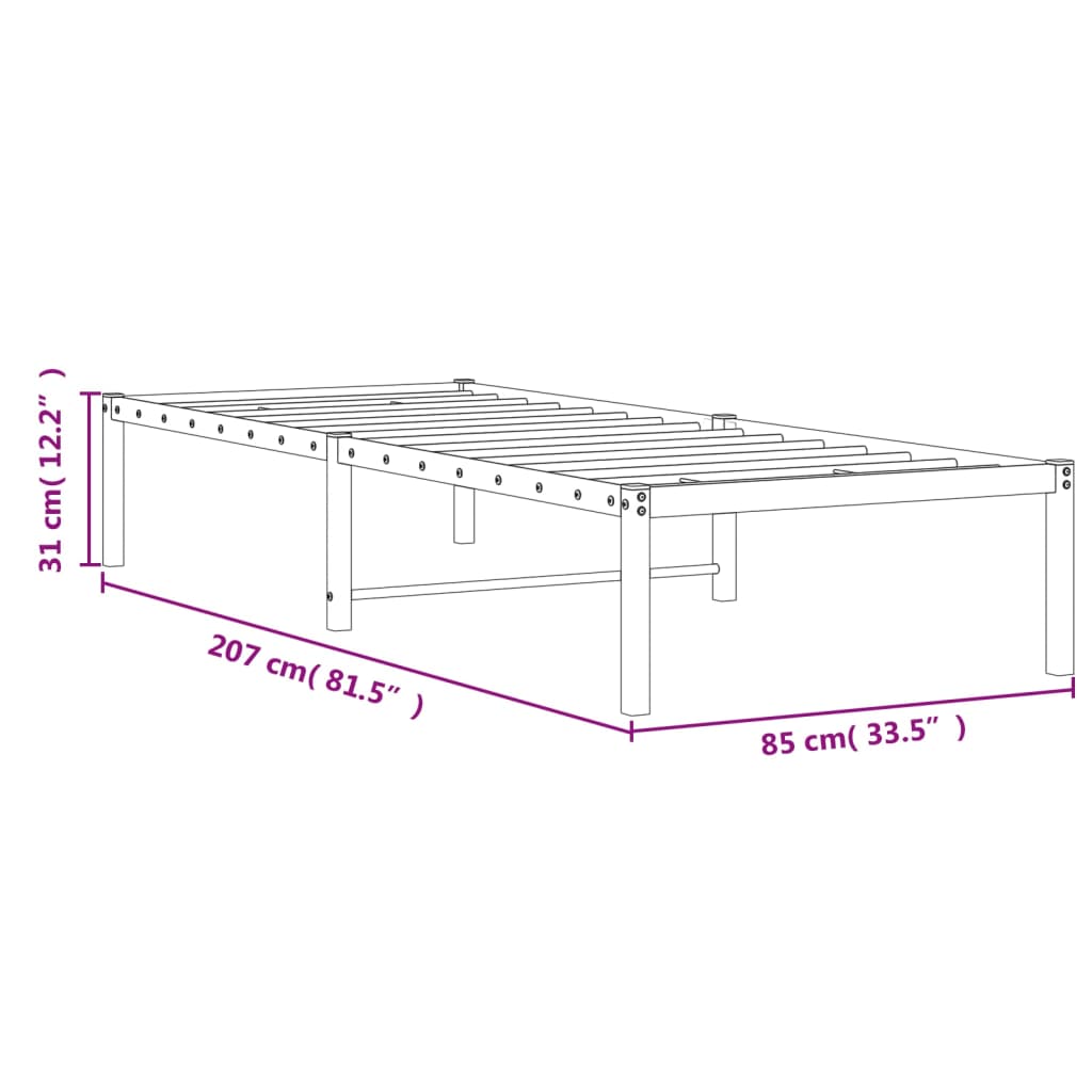 Bedframe metaal wit 80x200 cm is nu te koop bij PeponiXL, paradijselijk wonen!