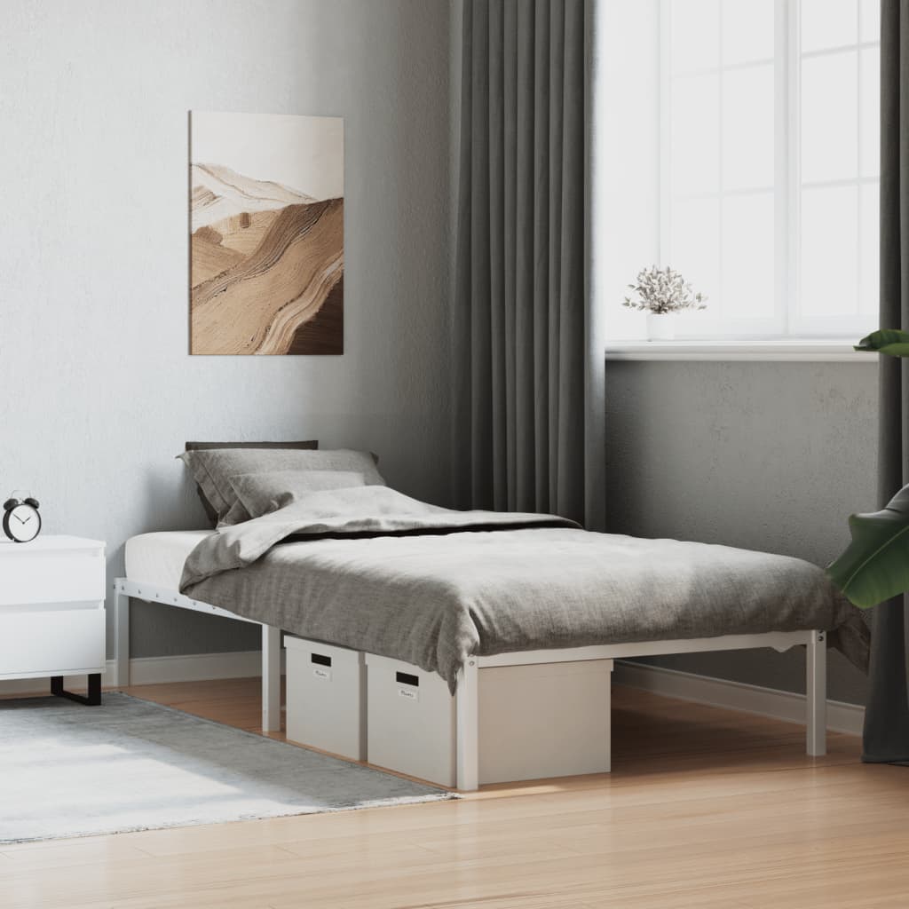 Bedframe metaal wit 100x190 cm is nu te koop bij PeponiXL, paradijselijk wonen!