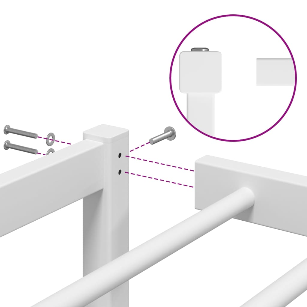 Bedframe metaal wit 107x203 cm is nu te koop bij PeponiXL, paradijselijk wonen!
