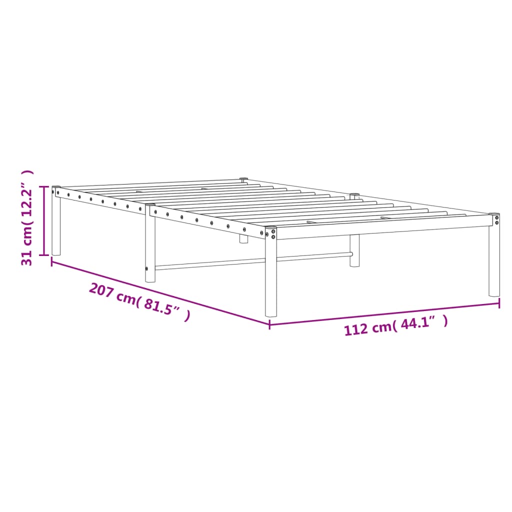 Bedframe metaal wit 107x203 cm is nu te koop bij PeponiXL, paradijselijk wonen!