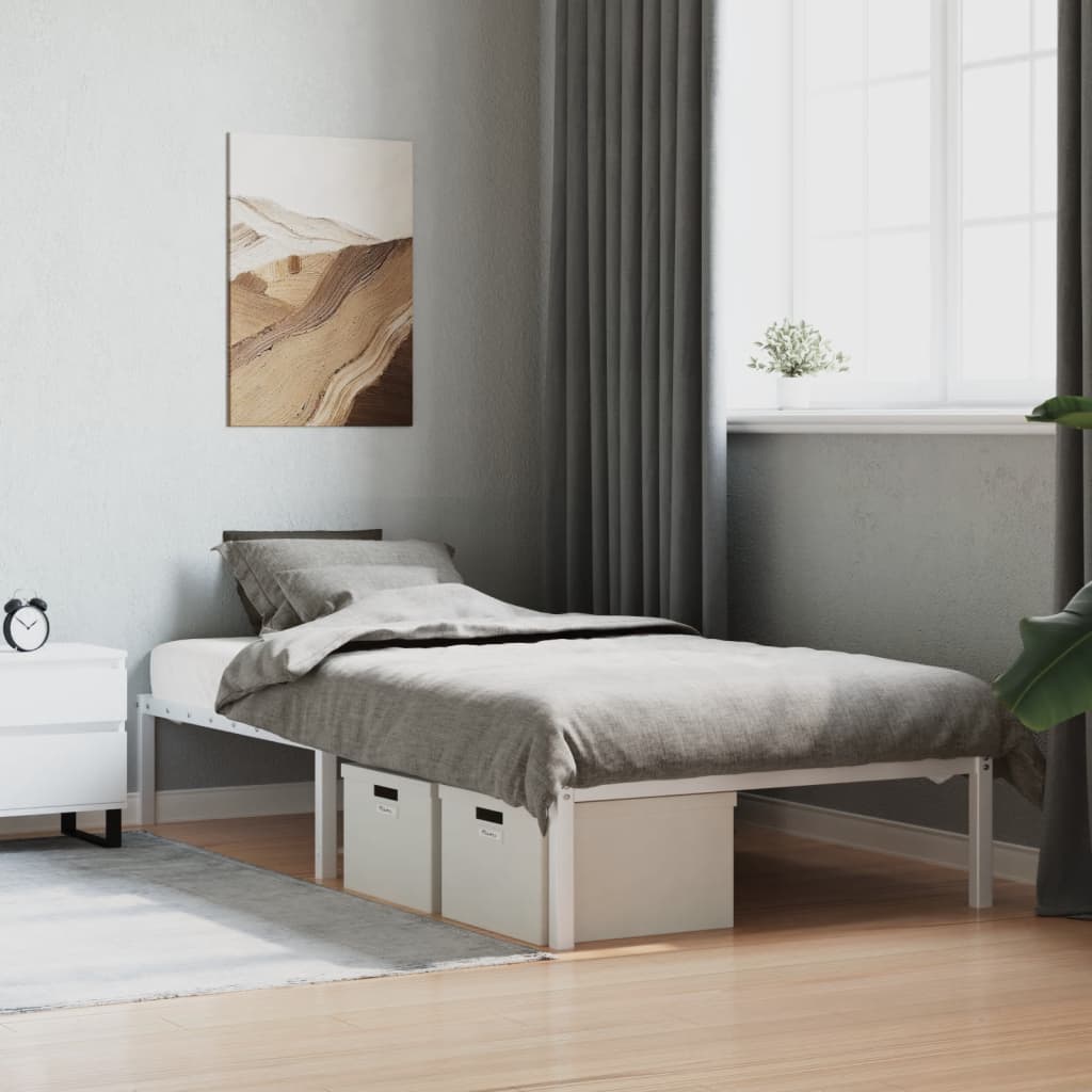 Bedframe metaal wit 107x203 cm is nu te koop bij PeponiXL, paradijselijk wonen!