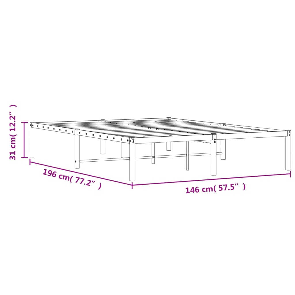 Bedframe metaal wit 140x190 cm is nu te koop bij PeponiXL, paradijselijk wonen!