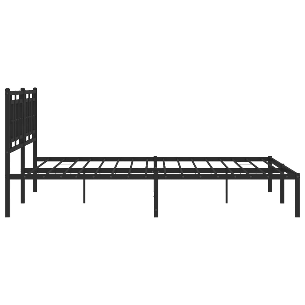 Bedframe met hoofdbord metaal zwart 200x200 cm is nu te koop bij PeponiXL, paradijselijk wonen!