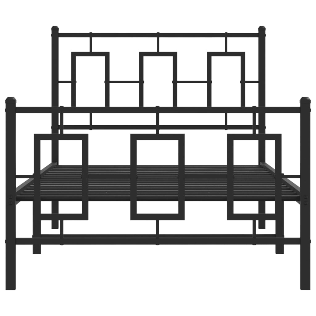 Bedframe met hoofd- en voeteneinde metaal zwart 90x200 cm is nu te koop bij PeponiXL, paradijselijk wonen!