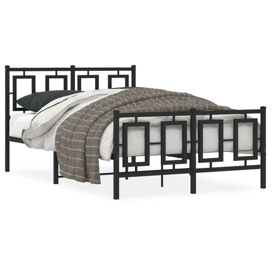 Bedframe met hoofd- en voeteneinde metaal zwart 120x190 cm is nu te koop bij PeponiXL, paradijselijk wonen!