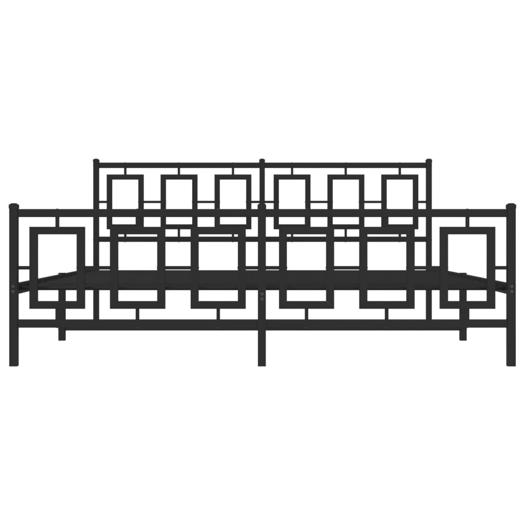 Bedframe met voetbord zonder matras metaal zwart 180x200 cm is nu te koop bij PeponiXL, paradijselijk wonen!