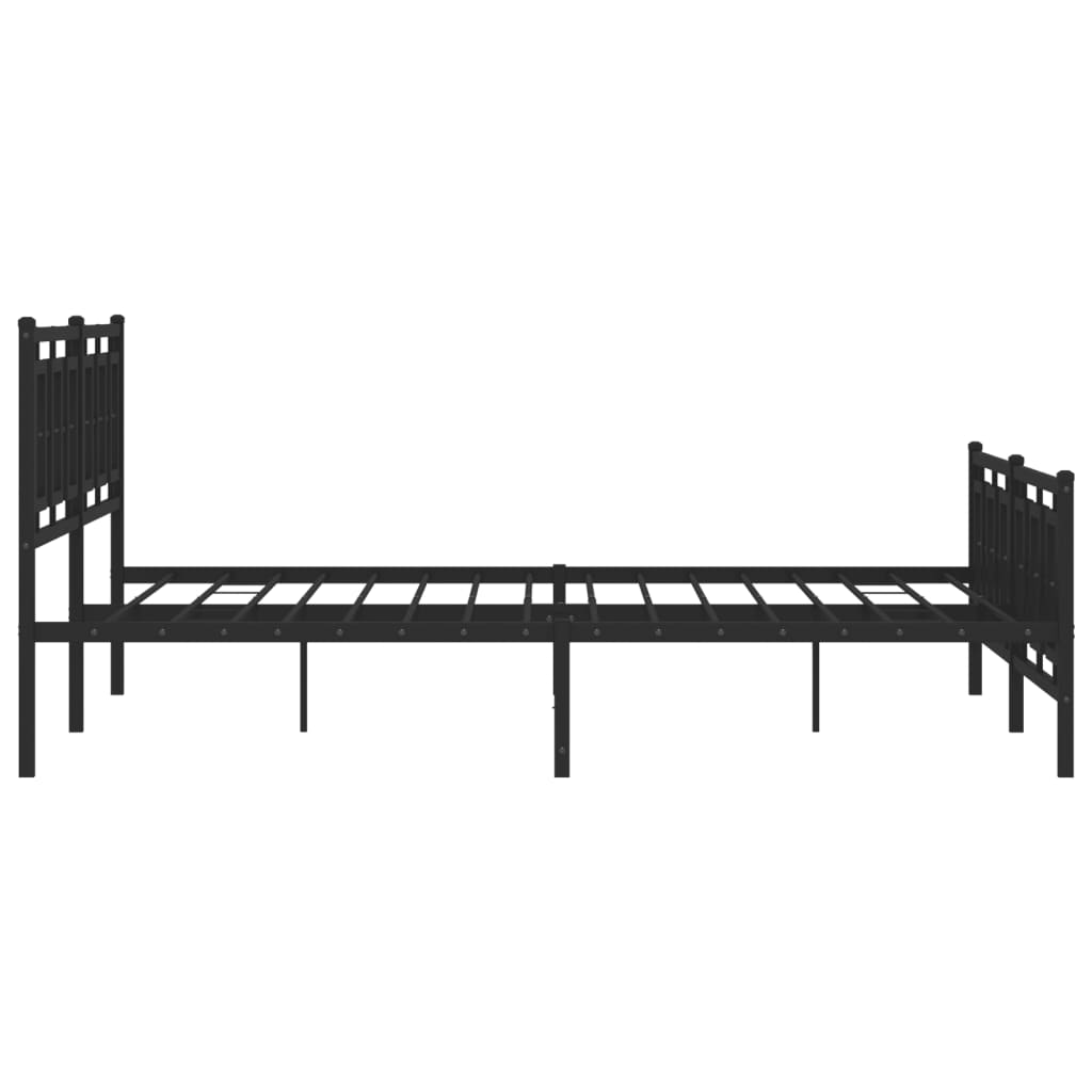 Bedframe met voetbord zonder matras metaal zwart 180x200 cm is nu te koop bij PeponiXL, paradijselijk wonen!