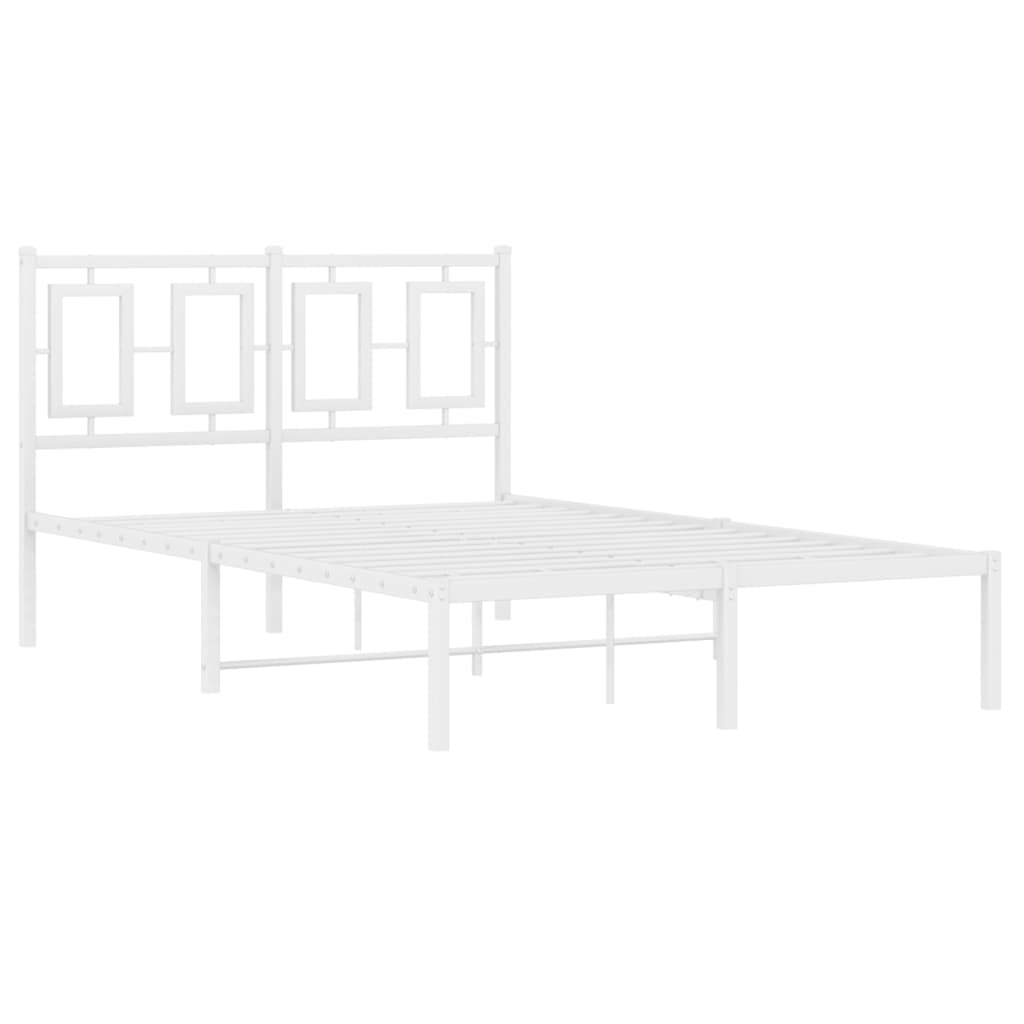 Bedframe met hoofdbord metaal wit 120x190 cm is nu te koop bij PeponiXL, paradijselijk wonen!