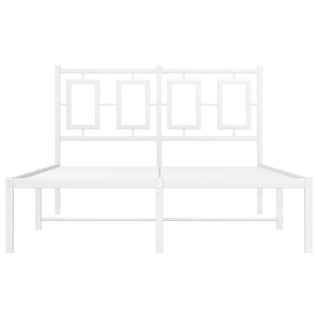 Bedframe met hoofdbord metaal wit 120x190 cm is nu te koop bij PeponiXL, paradijselijk wonen!