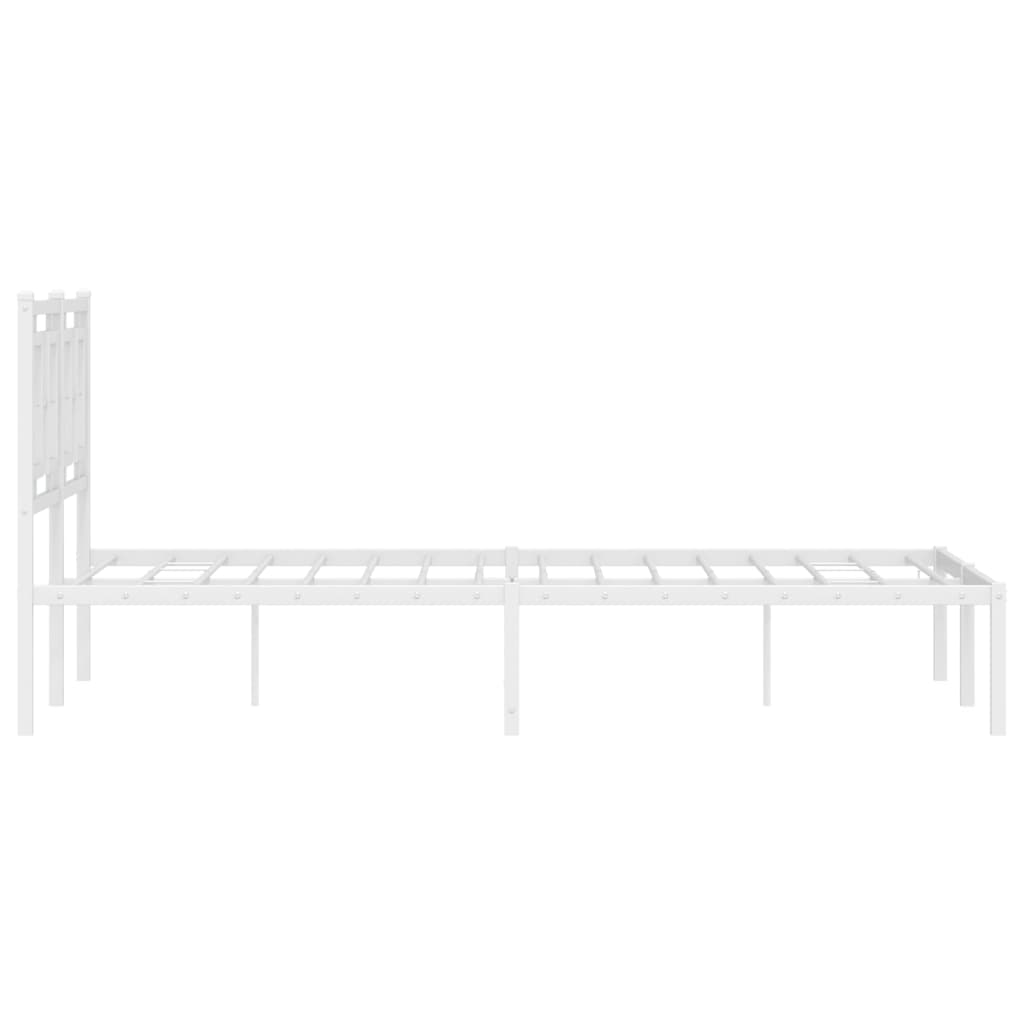 Bedframe met hoofdbord metaal wit 120x190 cm is nu te koop bij PeponiXL, paradijselijk wonen!