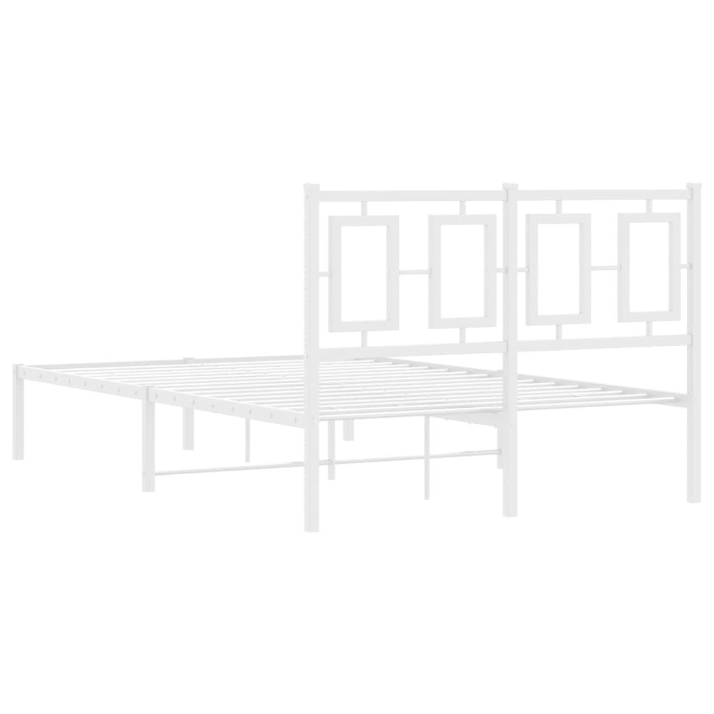 Bedframe met hoofdbord metaal wit 120x190 cm is nu te koop bij PeponiXL, paradijselijk wonen!